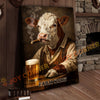 Joycorners Cattle Cow Farmhouse Hereford Cow Drinking Beer Personalized Name Canvas