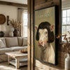 Joycorners Whimsical Charolais  Farm Cow Portrait Personalized Name Canvas