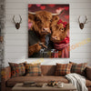 Joycorners Cattle Cow Funny Romantic Highland Couple Personalized Name Canvas