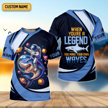 Joycorners When You're A Legend You Make Your Own Waves Shark Shirt, SPF Shirt For Men, Fishing Shirts For Men
