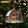 Joycorners Cattle Red Christmas House  Cow Family Ornament, Acrylic Ornament (8 Breed Options)
