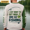 Joycorners I Just Want To Get High And Go Fishing Largemouth Bass Fishing SPF Shirt For Men, Funny Fishing Shirt