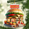 Joycorners Custom Name Burger Ornament, Burger Lover Christmas Gift 2D Flat LM2111