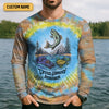 Joycorners Tie Dyed Pattern Fishing UPF Shirts, Fishing Gifts For Men, Men's Fishing Shirt, Fishing Shirts For Men