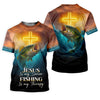 Joycorners Jesus Is My Savior Fishing Is My Therapy SPF Shirts, Jesus Fishing Shirt, Fishing Shirts For Men