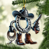 Joycorners Custom Name Cowboy Ornament, Cowboy Christmas Gift 2D Flat LM2111