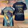 Joycorners Marlin Fishing Shirts, Sunset Serenity, Ocean's Majesty, SPF Long Sleeve Shirts, Fishing Shirts For Men