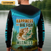 Joycorners Happiness Is A Big Fish And A Witness Bigfoot Fishing SPF Shirt, Funny Fishing Shirt, Men's Fishing Shirt