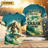 Joycorners Bigfoot's New Ride Shark Surfing Fishing UPF Shirts, Funny Fishing Shirt, Presents For Fishermen