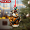 Joycorners Personalized Duck Hunter Snowman Ornament, Custom Name Christmas Decoration for Hunters MT1111