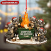Joycorners Personalized Dumpster Fire Response Team Christmas Ornament, Custom Name Raccoon Office Crew Gift, Funny Workplace Dumpster Fire Holiday Decor MT2411
