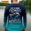 Joycorners Life Is Good Fishing Makes It Better Performance Fishing Shirts, Swordfish Fishing SPF Shirt For Men