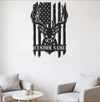 Maxcorners Personalized Vertical American Flag Deer Hunting Metal Sign WITH LED/WITHOUT LED Light Rustic Lodge Wall Decor MT0110