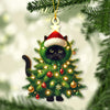 Joycorners Custom Name Cat Christmas Tree Ornament, Cat Christmas Gift 2D Flat LM2111