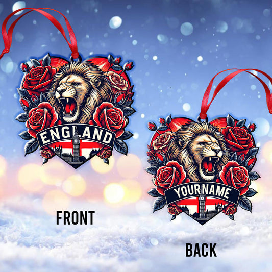 Joycorners Custom Name England Ornament, Christmas Gift for England Lover 2D Flat LM2211