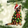 Joycorners Custom Name German Shepherd Ornament, German Shepherd Christmas Gift 2D Flat LM2111