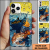 Joycorners Fishing Phone Case Beer Splash Fishing Graphic Personalized Name 3D Phone Case (10 Fish Species)