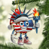 Joycorners Custom Name American Christmas Ornament, America Lover Christmas Gift 2D Flat LM2111