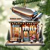 Joycorners Custom Name Barber Shop Ornament, Barber Shop Christmas Decoration 2D Flat LM2111