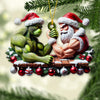 Joycorners Custom Name Santa and Stink Ornament, Santa and Stink Christmas Gift 2D Flat LM2111