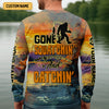 Joycorners Gone Squatchin And Catchin UFO Bigfoot Fishing UPF Shirts, Fishing Gifts For Men, Fishing Shirts For Men