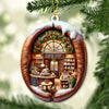 Joycorners Custom Name Coffee Shop Ornament, Coffee Love Christmas Gift 2D Flat LM2111