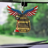Joycorners Personalized Eagle Thin Red Line Flag Armor Firefighter Shaped Flat Acrylic Car Hanging Ornament 2D Flat LM1811