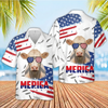 Joycorners Funny Cows Merica USA Flag Patriotic 3D Hawaiian Shirt (10 Breeds)