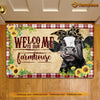 Joycorners Cow Doormat, Welcome To Our Farmhouse Gift For Cow Lovers, New Home Gift, Housewarming Gift, Cow Decor LM0210