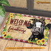 Joycorners Cow Doormat, Welcome To Our Farmhouse Gift For Cow Lovers, New Home Gift, Housewarming Gift, Cow Decor LM0210