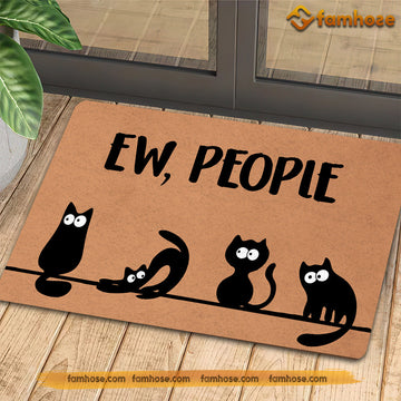 Joycorners Cat Doormat, Eww People Surprise Cats Gift For Cat Lovers, New Home Gift, Housewarming Gift, Cat Decor LM0210