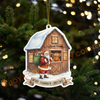 Joycorners Christmas Farm Santa Claus Cattle Ornament, Acrylic Ornament (8 Breed Options)