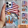 Joycorners Fishing Phone Case American Flag Beer Bottles Fish Art Personalized Name 3D Phone Case (10 Fish Species)