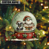 Joycorners Personalized Farmhouse Christmas Snow Globe Acrylic Ornament (14 Breed Options)