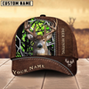 Joycorners Deer Hunting Brown Leather Pattern Mutilcolored Personalized Name 3D Cap