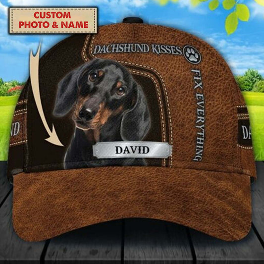 Joycorners Dachshund Kiss Customized Name And Dog Cap