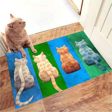 Joycorners Cute Cat Doormat, Look At Me, Doormat For Home Decor Housewarming Gift, Welcome Mat Gift For Cat Lovers LM0210