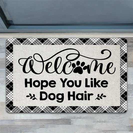 Joycorners Funny Dog Doormat, Welcome Hope You Like Dog Hair, Doormat For Home Decor Housewarming Gift, Welcome Mat Gift For Dog Lovers LM0210