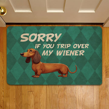Joycorners Funny Dachshund Dog Doormat, Sorry If You Trip Over My, Doormat Gift For Dachshund Lovers, Home Decor Housewarming Gift, Dog Welcome Mat LM0210