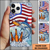 Joycorners Fishing Phone Case American Flag Beer Bottles Fish Art Personalized Name 3D Phone Case (10 Fish Species)