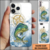 Joycorner Fishing Golden Compass Water Splash Personalized Name 3D Phone Case (10 Fish Species)