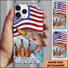 Joycorners Fishing Phone Case American Flag Beer Bottles Fish Art Personalized Name 3D Phone Case (10 Fish Species)
