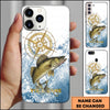 Joycorner Fishing Golden Compass Water Splash Personalized Name 3D Phone Case (10 Fish Species)