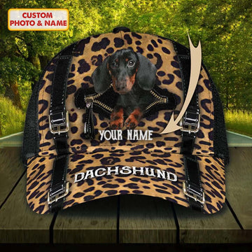 Joycorners Dachshund Leo Pattern Customized Name And Dog Cap