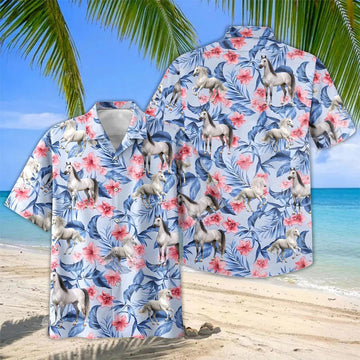 Joycorners Floral Arabian Horse Lover Hawaiian Shirt
