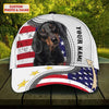 Joycorners Dachshund American Star Customized Name And Dog Cap