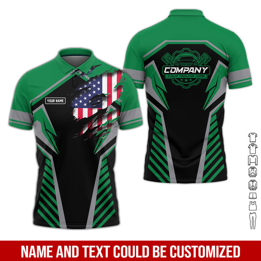 Joycorners Personalized Diesel Mechanic Shirt, Green Garage Uniform, Gift for Car Guys & Technicians, Size S to 5XL PT2609