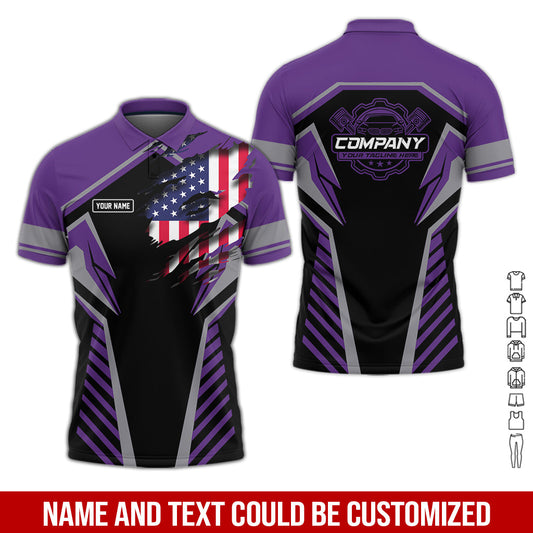 Joycorners Personalized Diesel Mechanic Shirt, Purple Garage Uniform, Gift for Car Guys & Technicians, Size S to 5XL PT2609