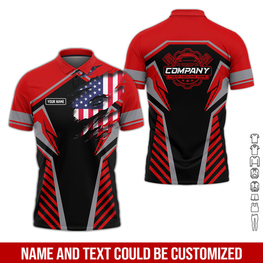 Joycorners Personalized Diesel Mechanic Shirt, Red Garage Uniform, Gift for Car Guys & Technicians, Size S to 5XL PT2609