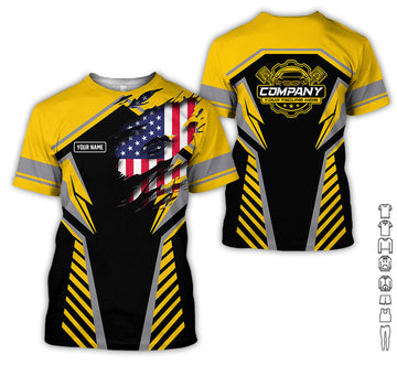 Joycorners Personalized Diesel Mechanic Shirt, Yellow Garage Uniform, Gift for Car Guys & Technicians, Size S to 5XL PT2609